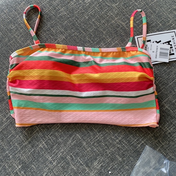 2 For $10 California Sunshine Striped Bikini Top - Picture 3 of 4